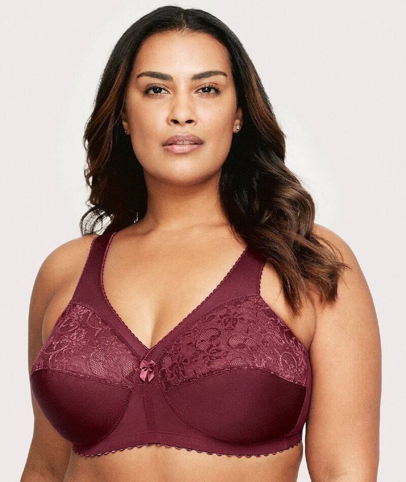  Glamorise womens Feel the Wonder Lace plus-size Underwire Bra,  Lilac, 40C : Clothing, Shoes & Jewelry