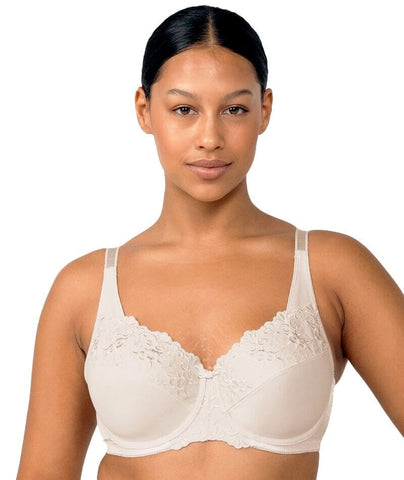 Lilyette Womens Minimizer Beautiful Support Lace Underwire Bra White Size  34C