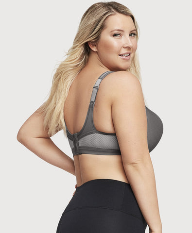 AGONVIN Women's High Impact Support Wirefree Bounce Control Plus Size  Workout Sports Bra Gray 40F