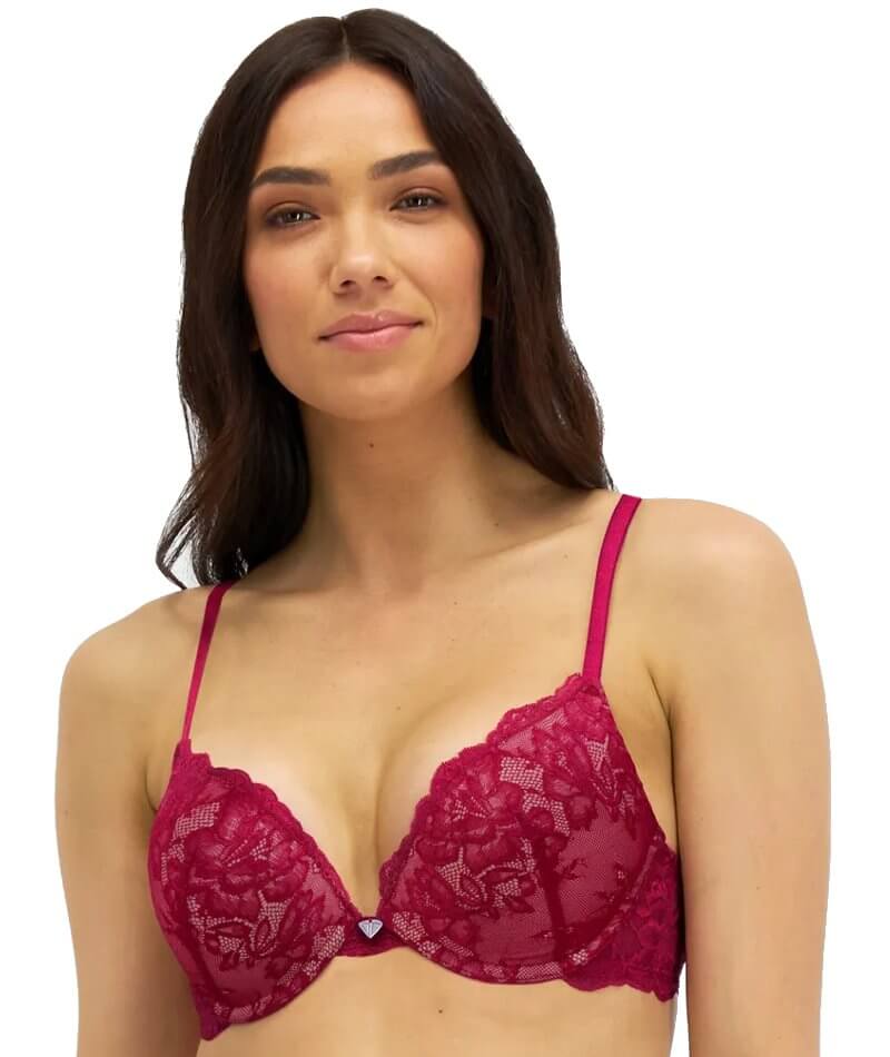 Just Peachy Figleaves Lace Balconette Bra Red 30B NEW 