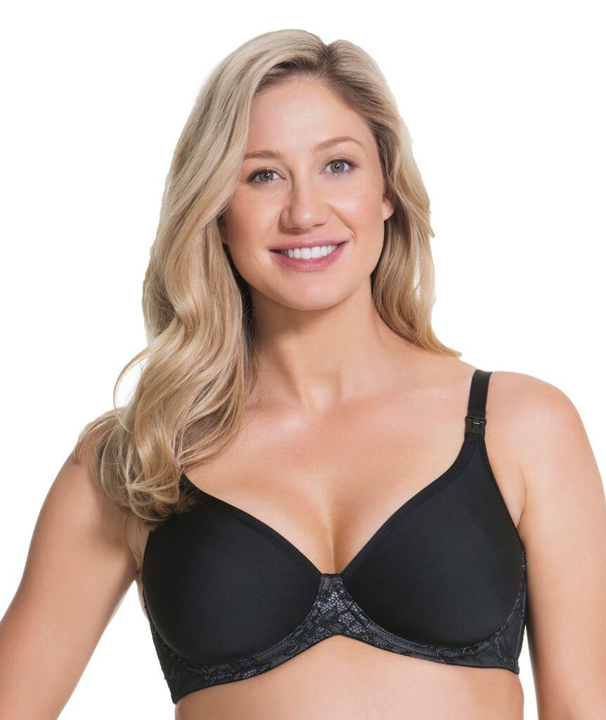 Cake Maternity Chantilly Nursing Dd-F Cup Wire-Free Bralette - Black - Curvy