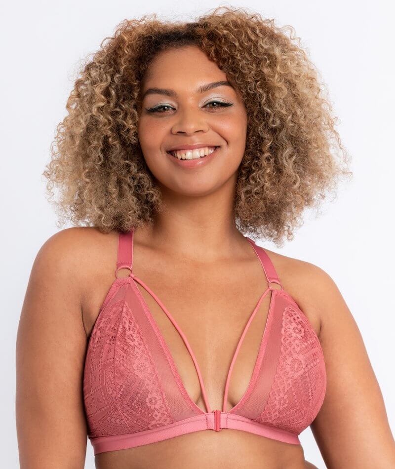 BIN-66-K or L Bralette {Lacey Things} Red Lace Halter Style Bralette –  Curvy Boutique Plus Size Clothing