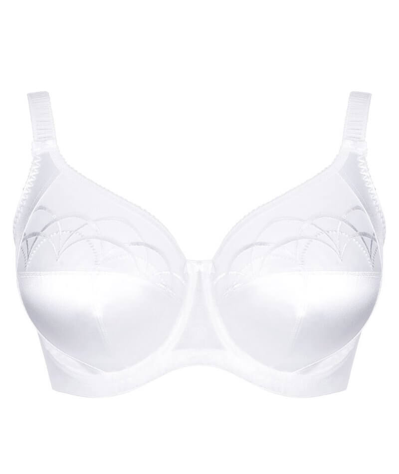 Elomi Cate Underwired Full Cup Banded Bra - White - Curvy Bras