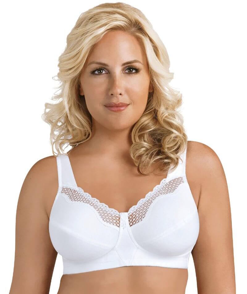 Woman WHITE Non-wired bra in a stretch cotton Cotton¤Cotton-lined