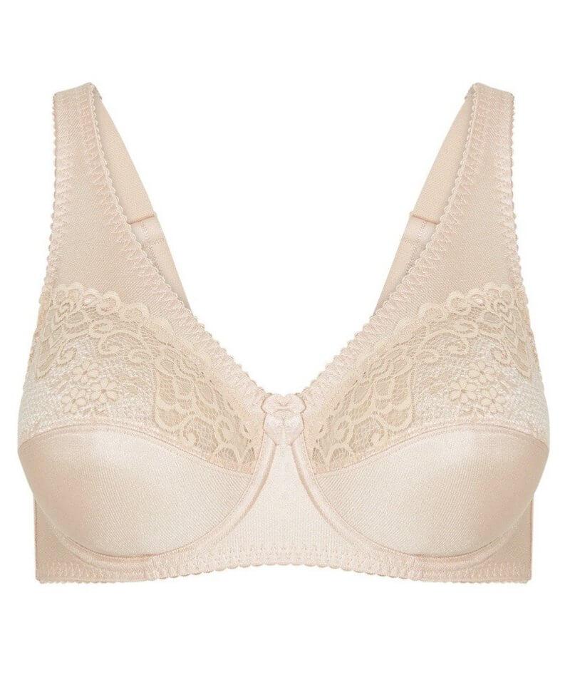 Bestform Unlined Cotton Stretch T-Shirt Bra with Underwire - Sand