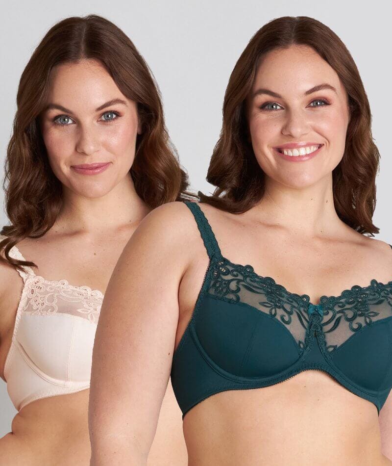 Buy Green Scallop Lace Full Cup Underwired Bra 36A, Bras