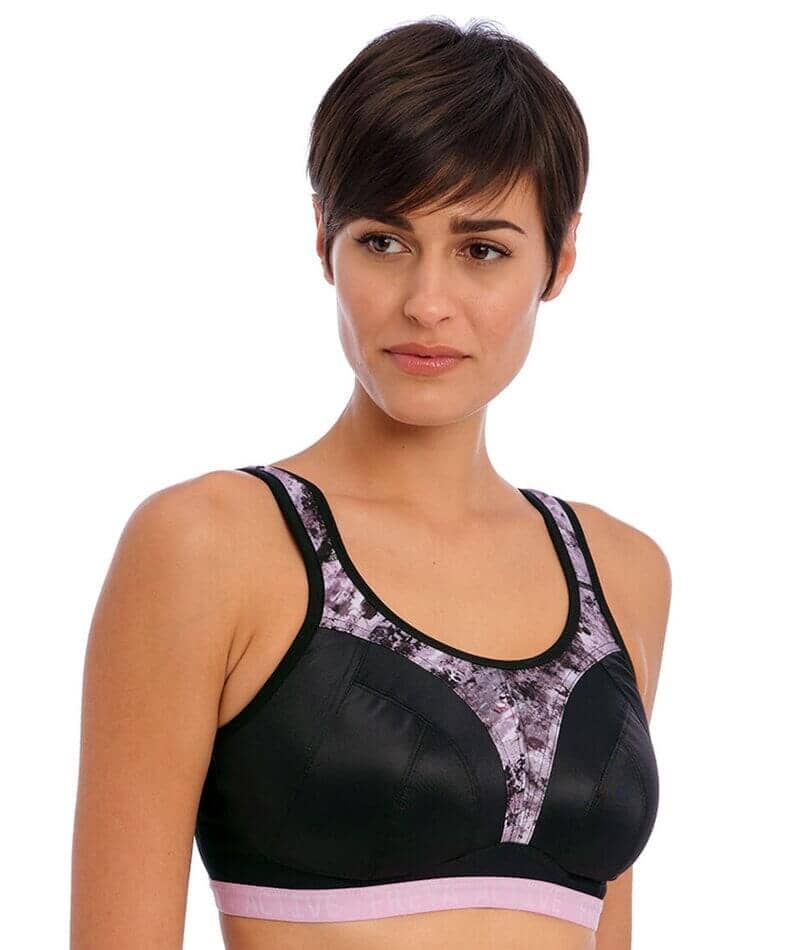 Dynamic Non-wired Sports bra (Pure Leopard) by Freya - Non-Underwired bras