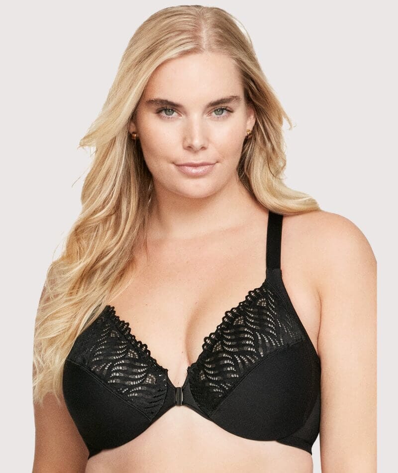 Glamorise WonderWire Front-Closure Stretch Lace Bra