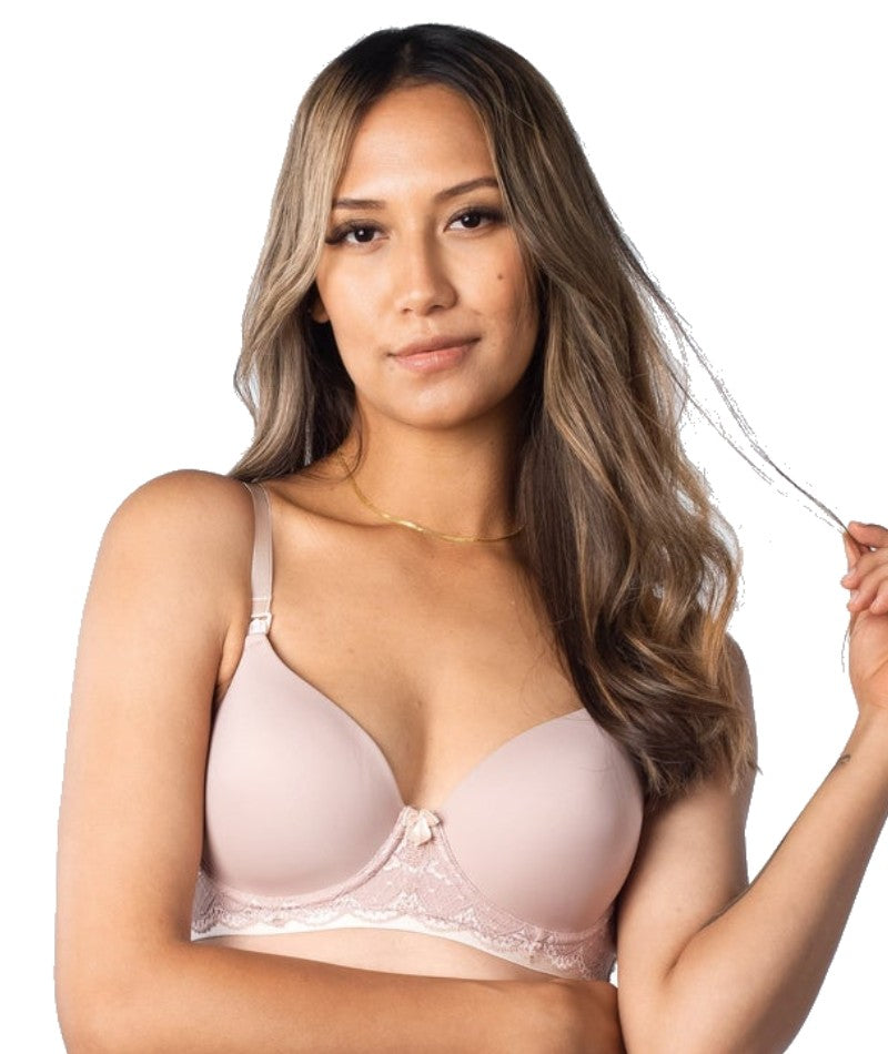 HOTMilk Nursing Ambition wirefree soft cup bra in pale pink - ShopStyle