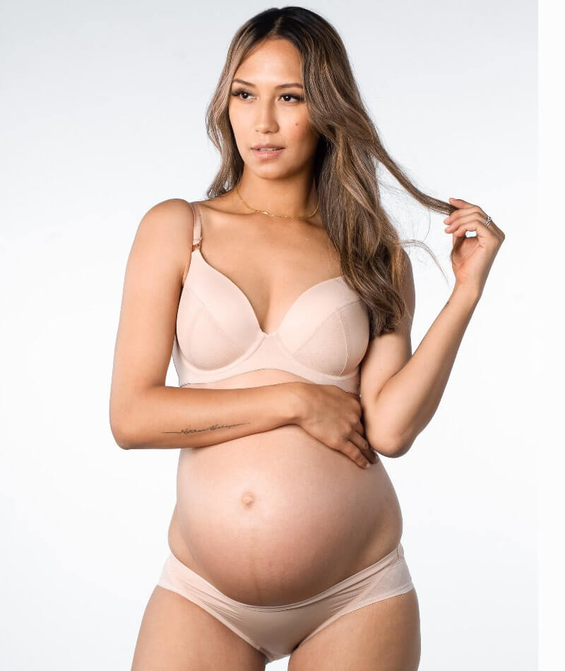 Sexy Pregnant Nursing Nude - Hotmilk Lunar Eclipse Plunge Contour Nursing Bra - Naked - Curvy Bras