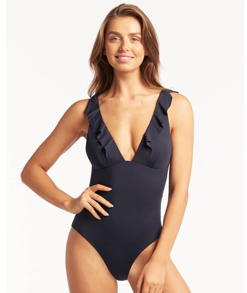 Sea Level Retreat Twist Front Bandeau One Piece Swimsuit - Olive