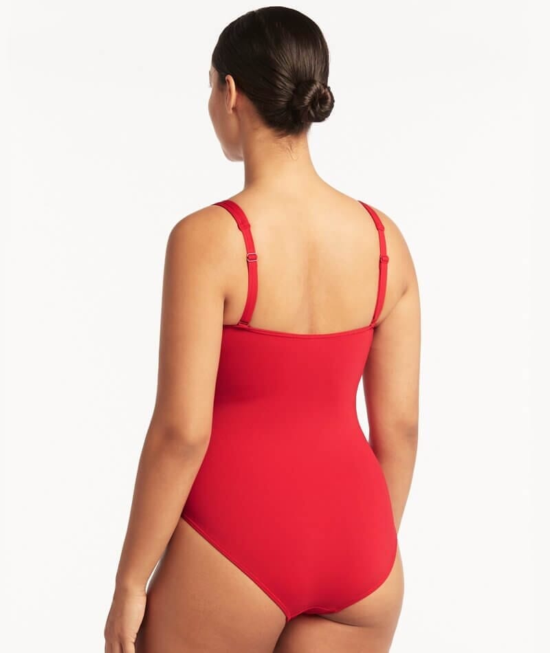 Sea Level Capri Square Neck One Piece Swimsuit - Royal - Curvy Bras