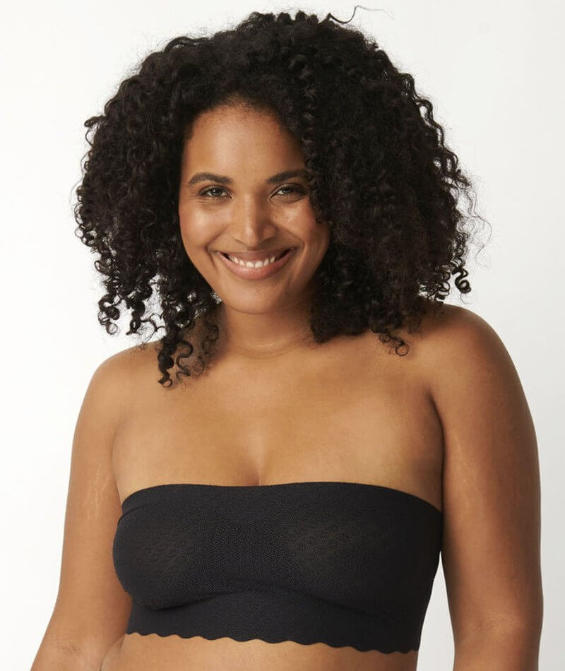 Bestform Striped Wire-free Cotton Bra with Lightly Lined Cups - Black