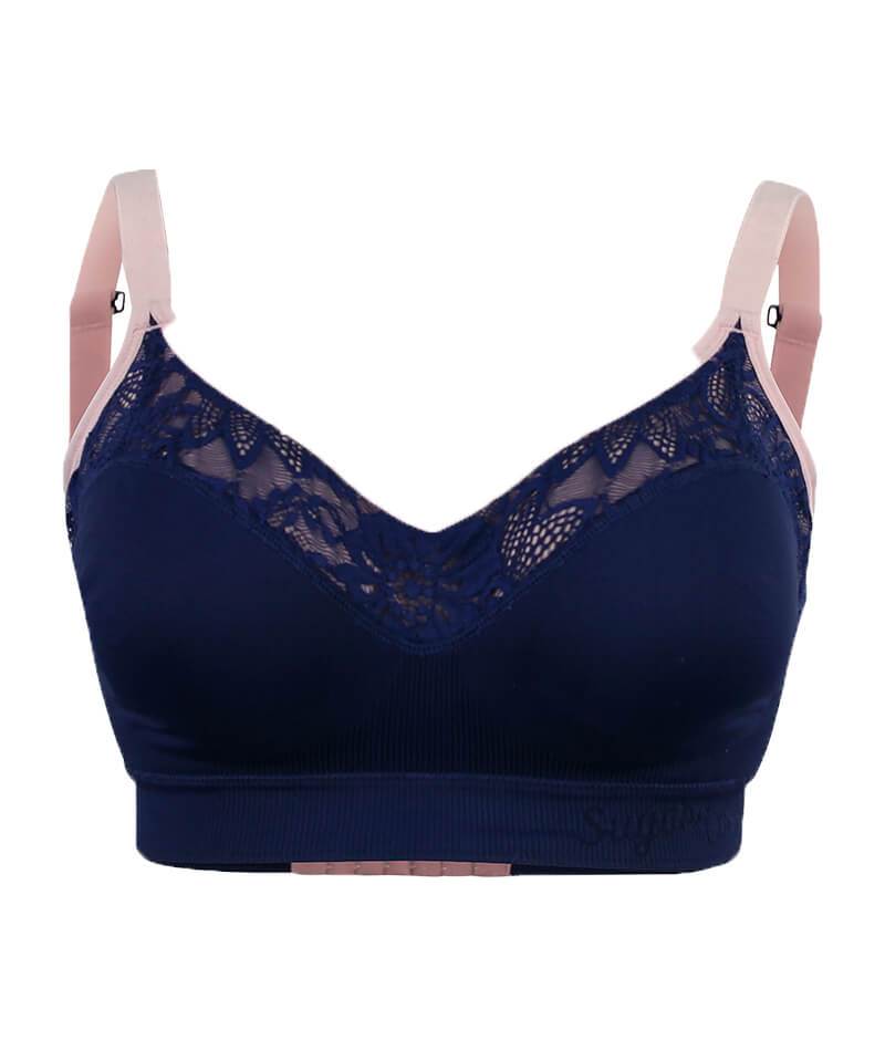 Sugar Candy Lux Fuller Bust Seamless F Hh Cup Lounge Bra Navy Curvy Bras