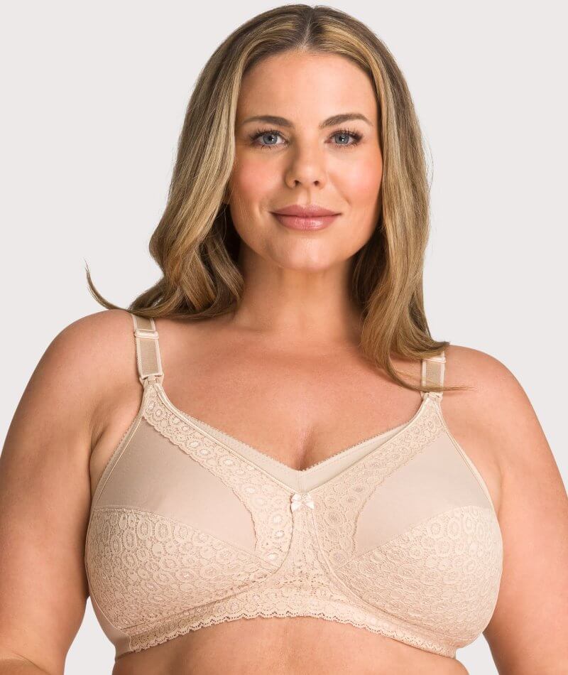 Comfy Maternity Nursing & Maternity Bras Lace Plus Size Cutout Cotton Front  Close Wirefree Bras Push Up Bras Soft Rose Gold at  Women's Clothing  store