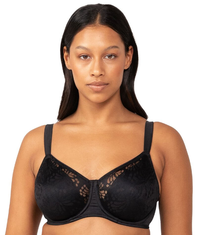 Amoureuse Women's Plus Size Embroidered Underwire Bra - 38 B, Black Silver  at  Women's Clothing store