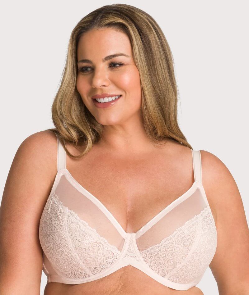 Women's Plus Size Minimizer Sleep Unlined Full Coverage Lace Wirefree Bra  40A 