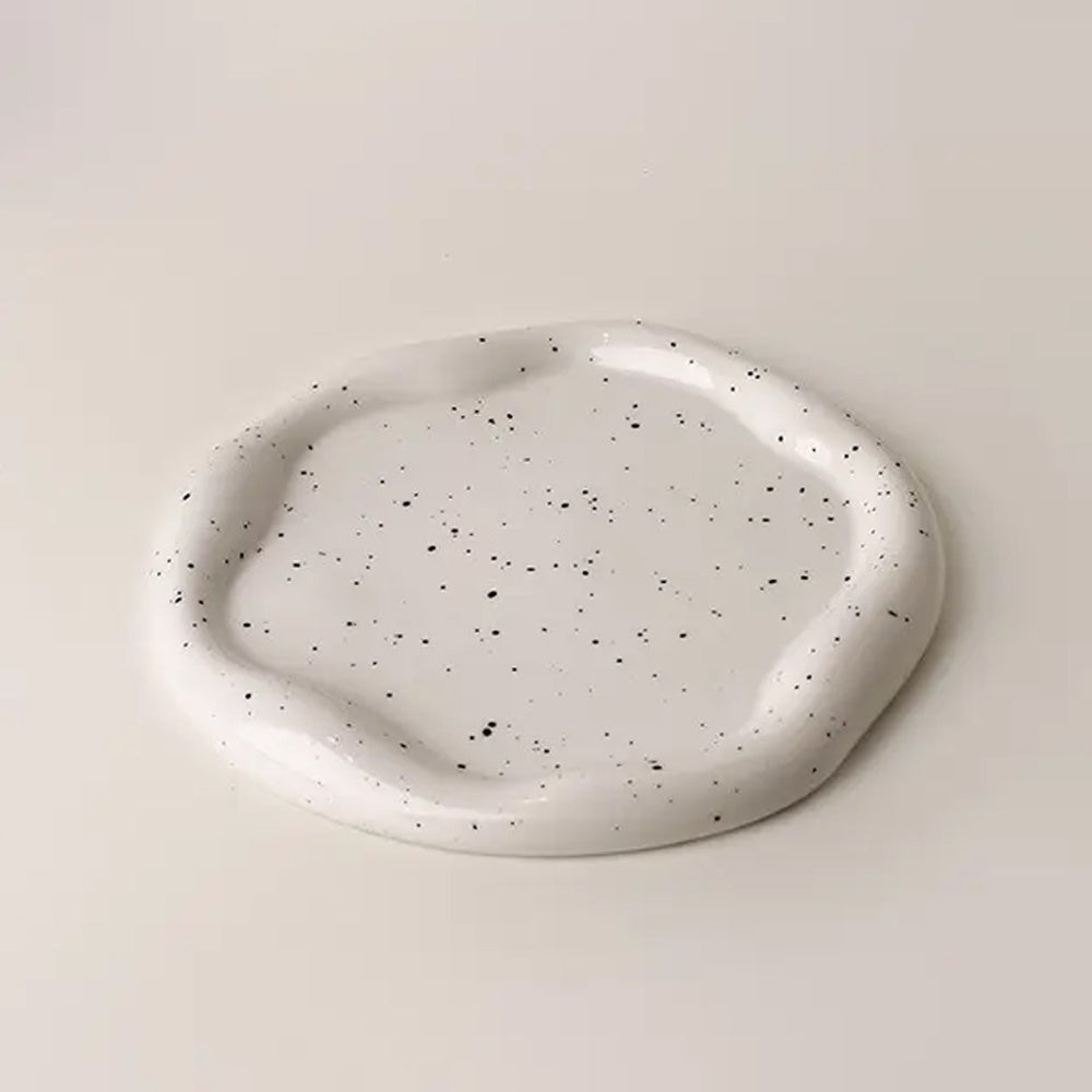 Speckled White Ceramic Plate LT858-B