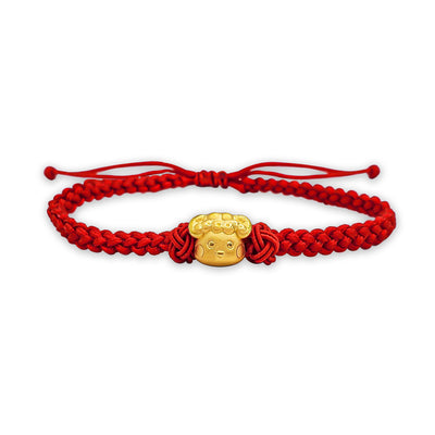 Cheerful Goat Chinese Zodiac Red String Bracelet (24K) – Lucky D