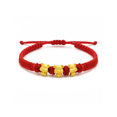 Happiness Monkey Chinese Zodiac Red String Bracelet (24K) – Lucky D