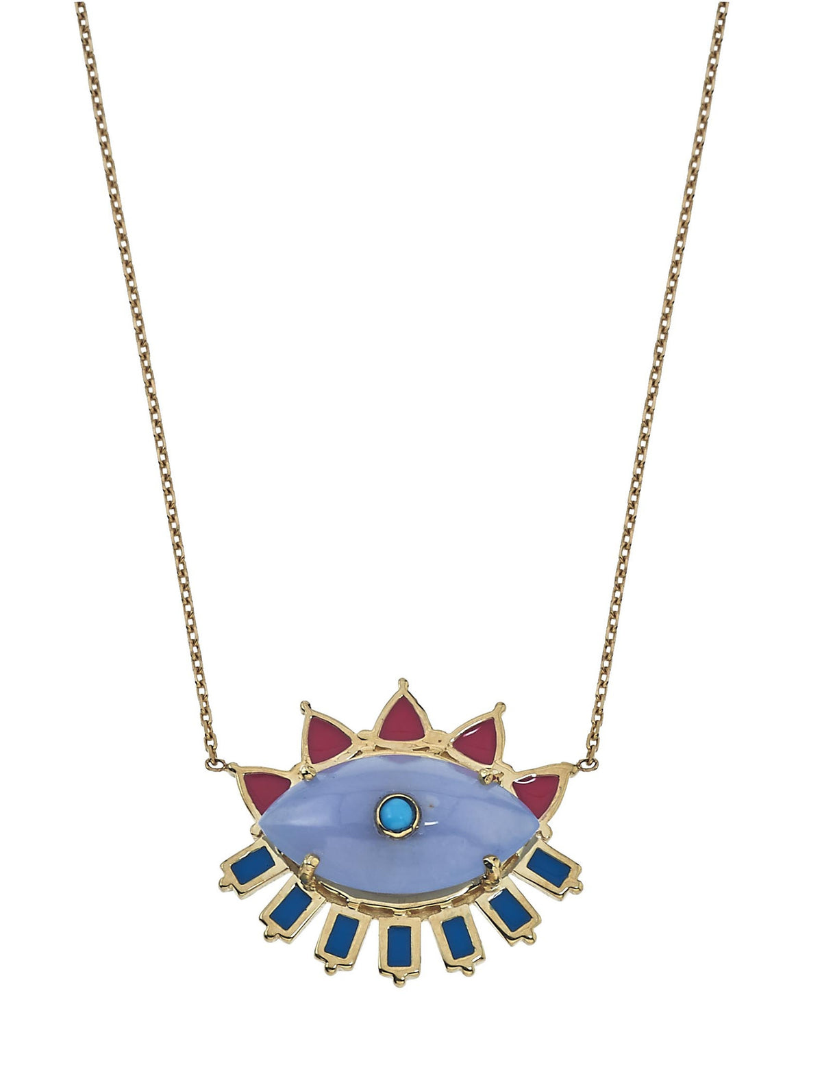 Aaron Basha Ceramic Bead Evil Eye Necklace