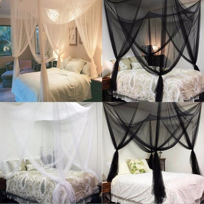 Large Double Bed Gauze Sheer Mosquito Curtain Four Door Home Bedroom Decoration Mosquito Nets Romantic Hanging Bed Valance