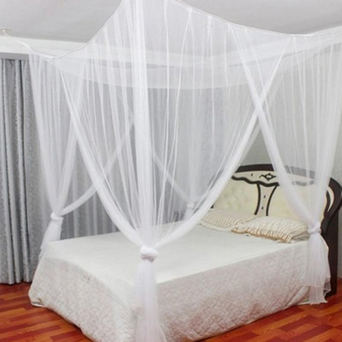 Large Double Bed Gauze Sheer Mosquito Curtain Four Door Home Bedroom Decoration Mosquito Nets Romantic Hanging Bed Valance