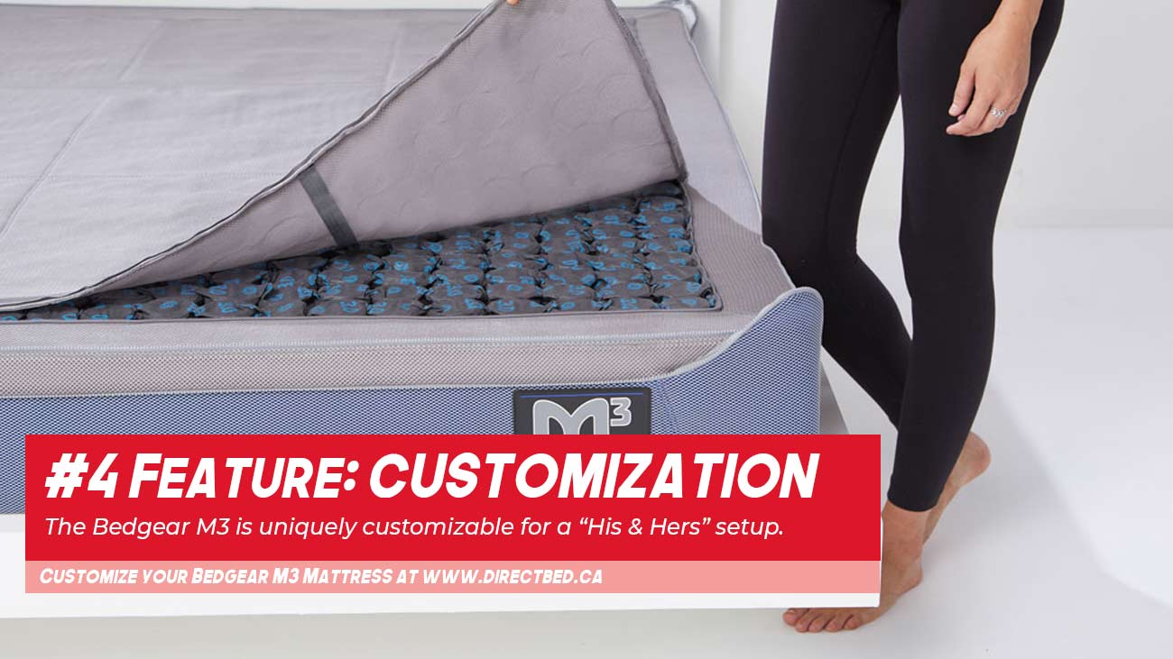 Bedgear M3 Mattress is a customizable mattress with separate feels