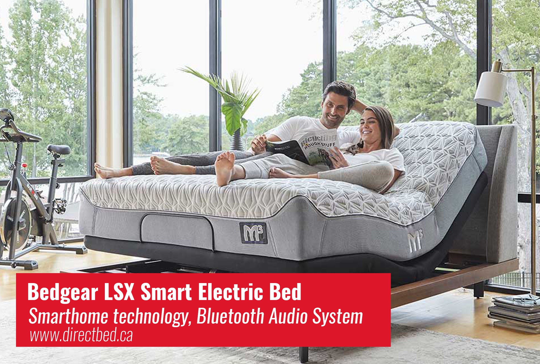 Bedgear LSX smart home electric adjustable bed with bluetooth audio