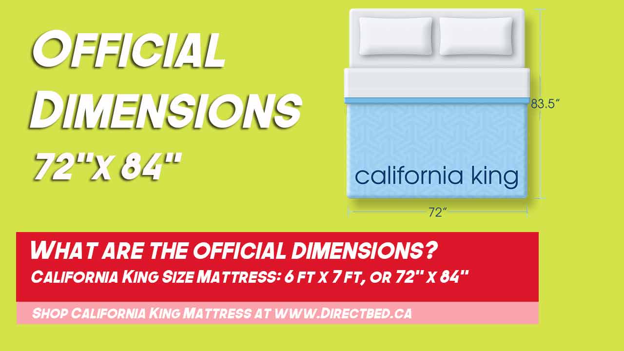 Official California King Size Mattress Dimensions