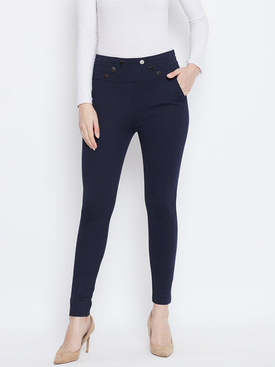 Buy Clora Navy Blue Slim Fit Jeggings Online at Best Price - Clora