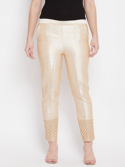 De Moza Womens Cigarette Pant Gold