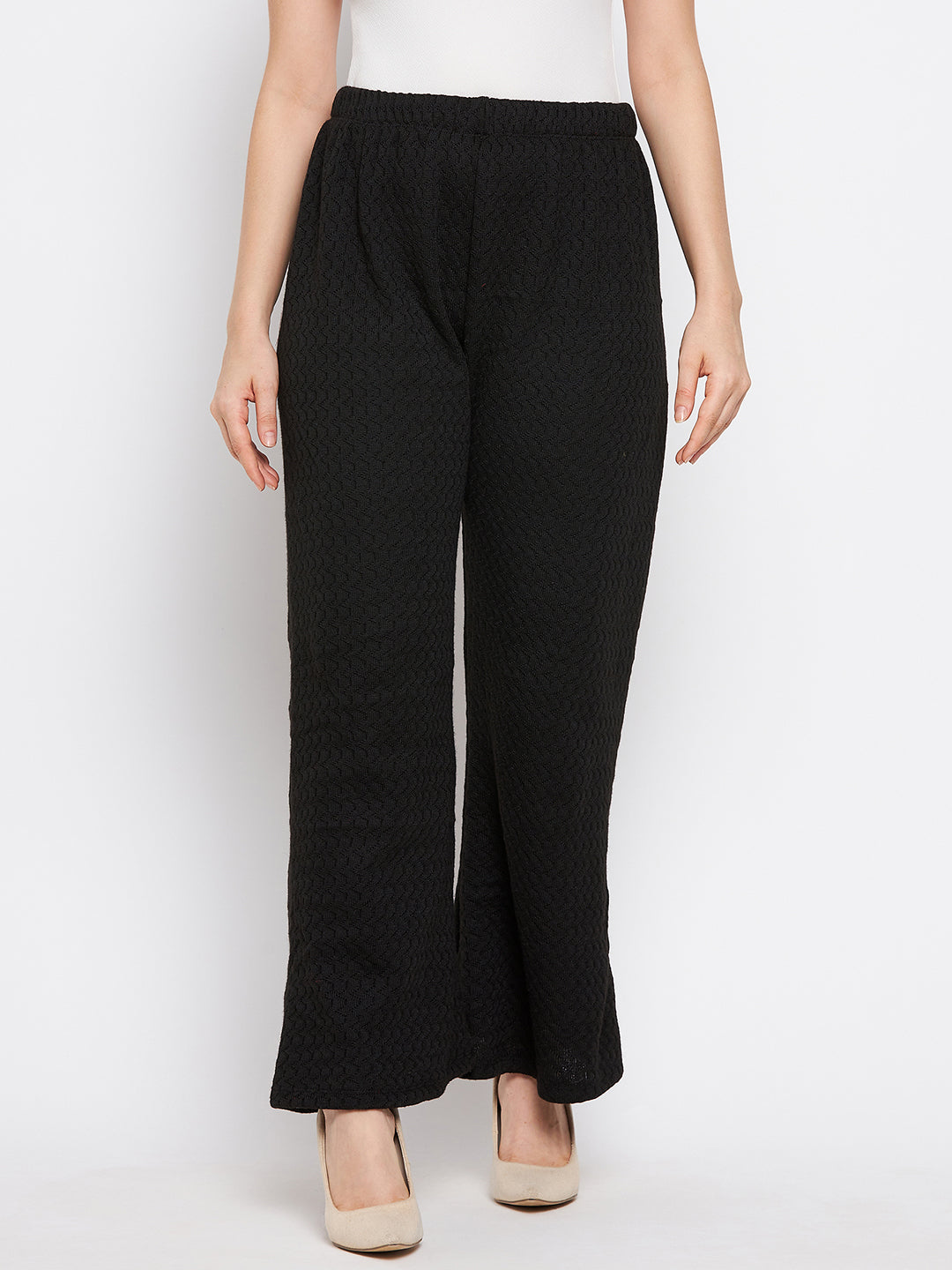 Buy Maroon  Black Trousers  Pants for Women by INDIWEAVES Online   Ajiocom
