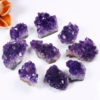 Amas pierres de guérison en cristal d'améthyste brut naturel, décoration artisanale