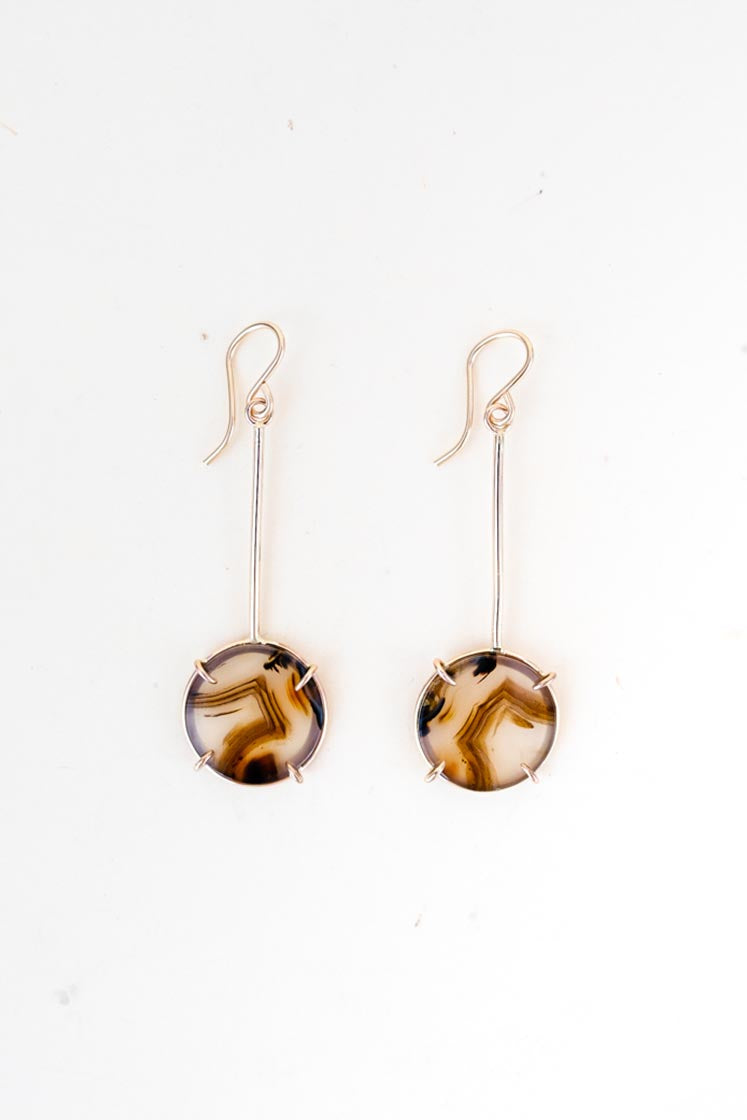 Vortex Earrings - Montana Agate