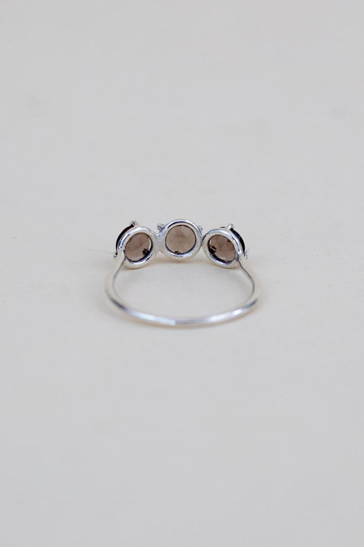 Triple Smoky Quartz Ring