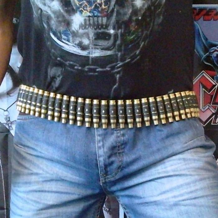 7 62 Untipped Brass Bullet And Black Link Belt 80 S Metal New Rock Bristol