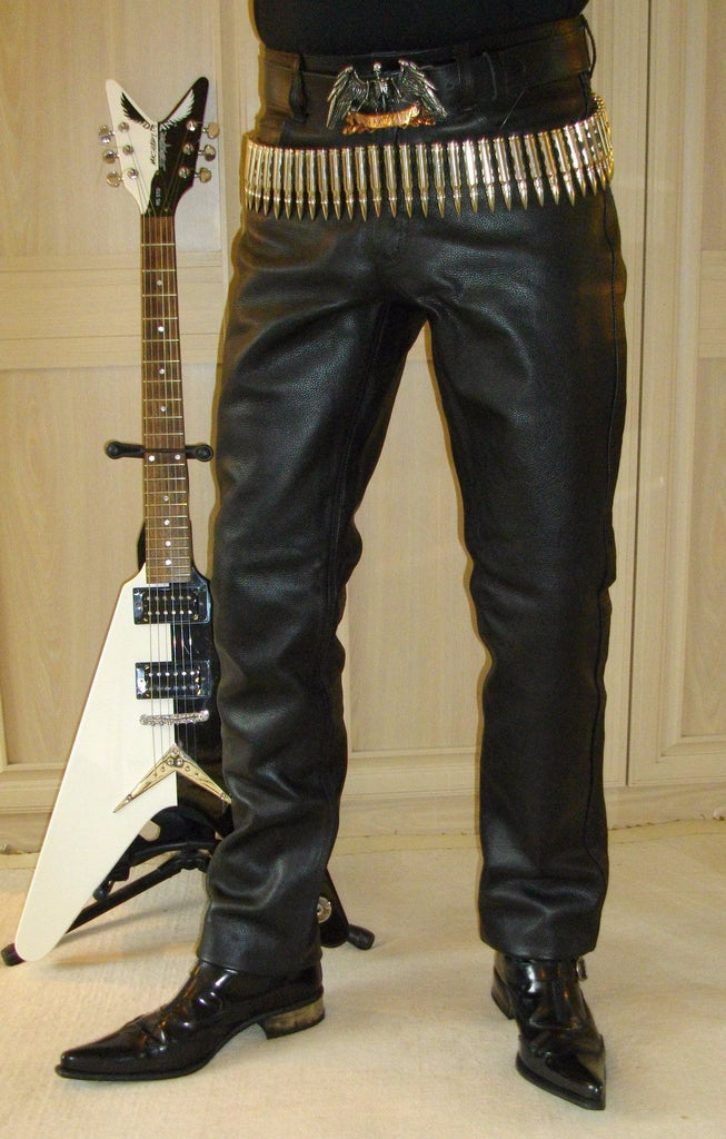 leather rockstar pants