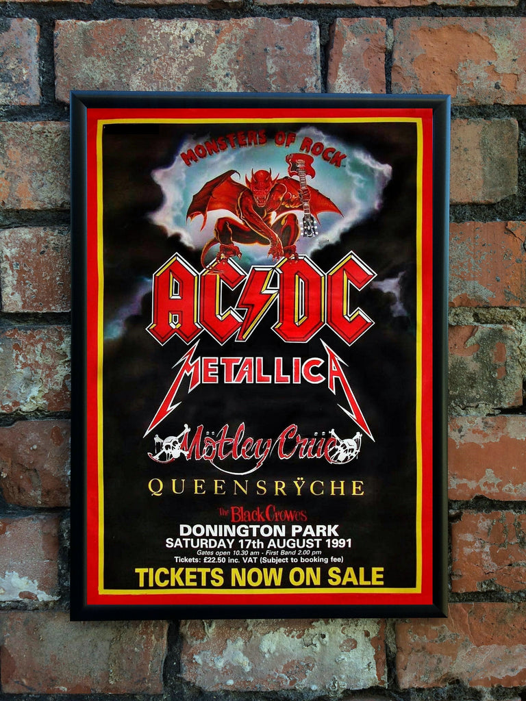 Monsters Of Rock '1991' UK Festival Poster | 80's Metal New Rock Bristol