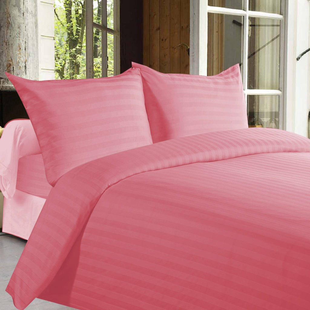 Buy Satin Stripe Duvet Cover 300 Tc Dusty Rose Online In India Best Prices Free Shipping