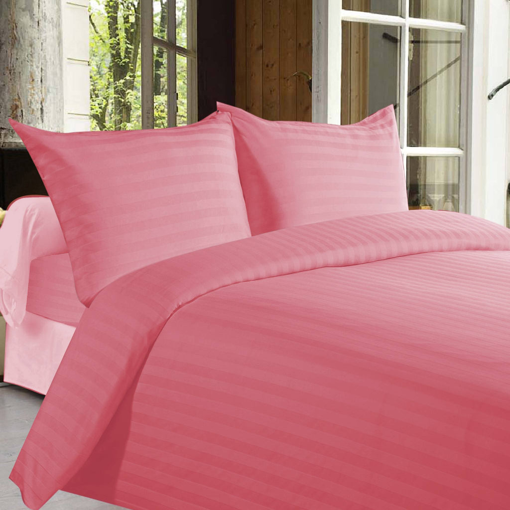 Buy Satin Stripe Duvet Cover 300 Tc Dusty Rose Online In India