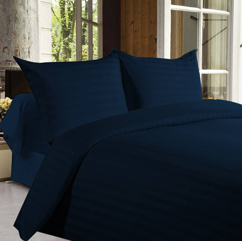 Buy Bed Sheets With Stripes 350 Thread Count Dark Blue Online In India Best Prices Free Shipping