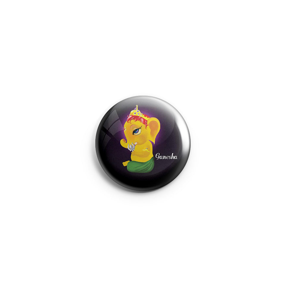 AVI Badge Regular Size 58mm Hindu God Ganesha with Purple Black Backgr –  AVIXPRESS