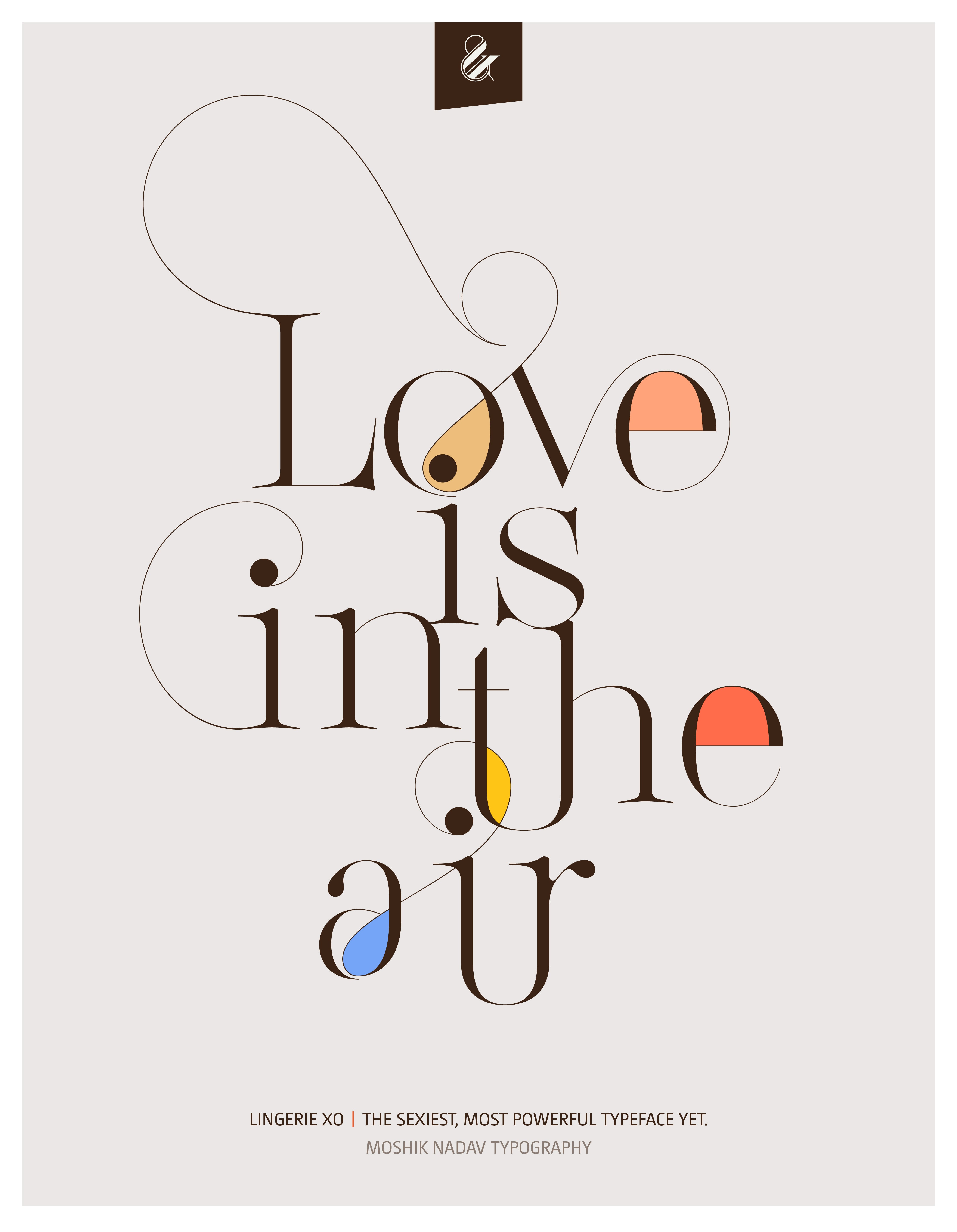 Love is in the air poster - designed with the sexy font Lingerie XO by Moshik Nadav Typography