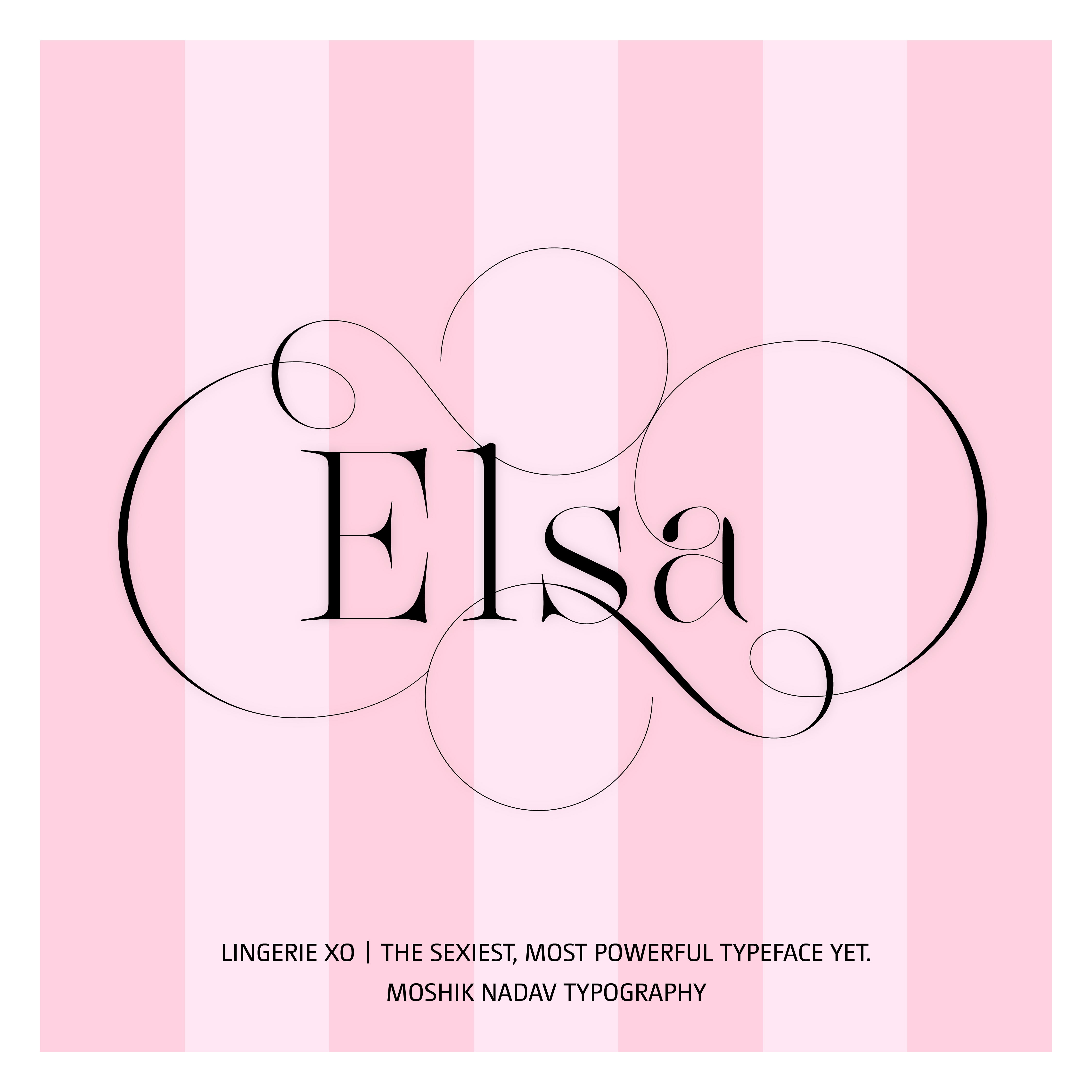 Elsa Hosk poster - designed with the sexy font Lingerie XO by Moshik Nadav Fashion Typography NYC