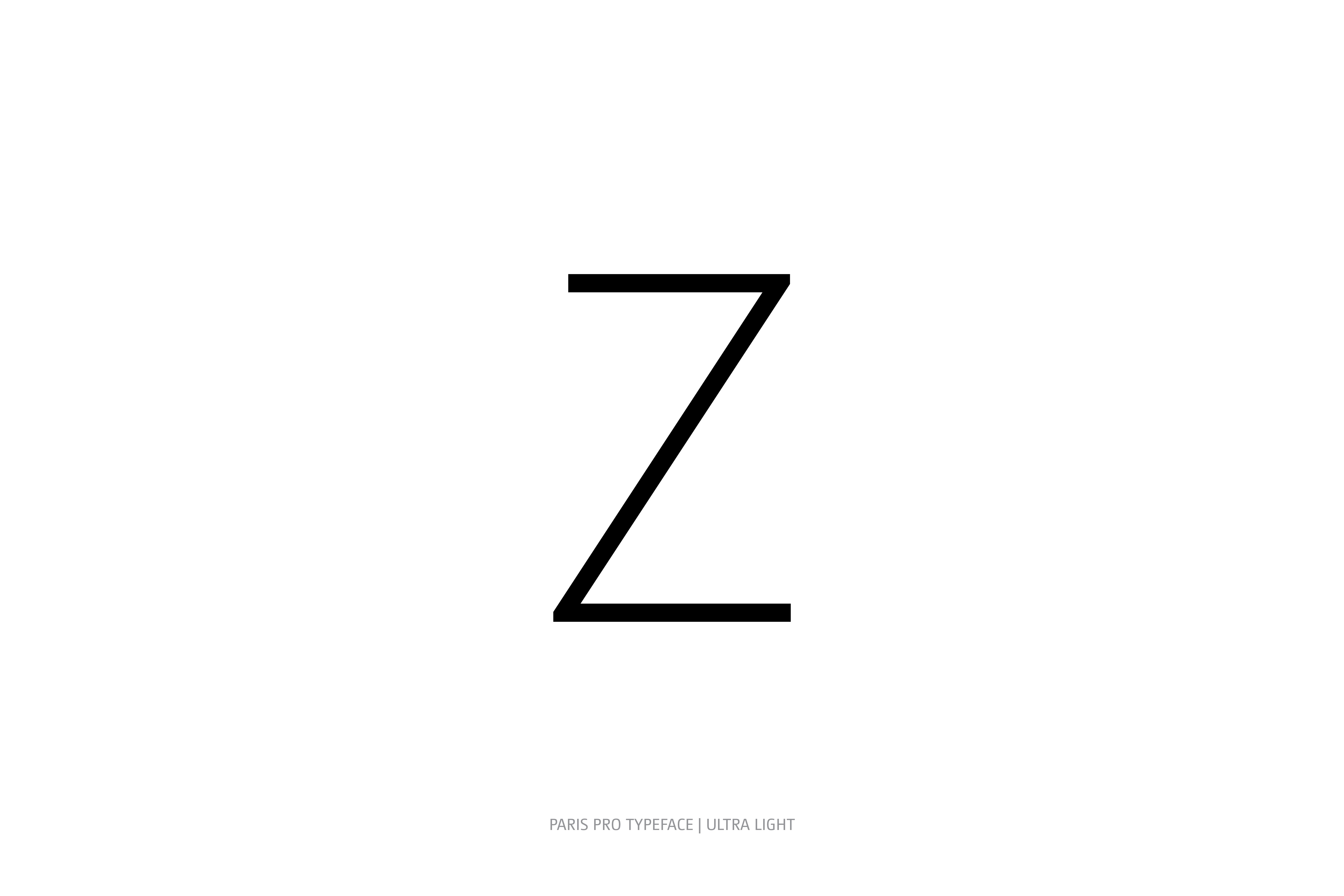 Paris Pro Typeface Ultra Light Style Z