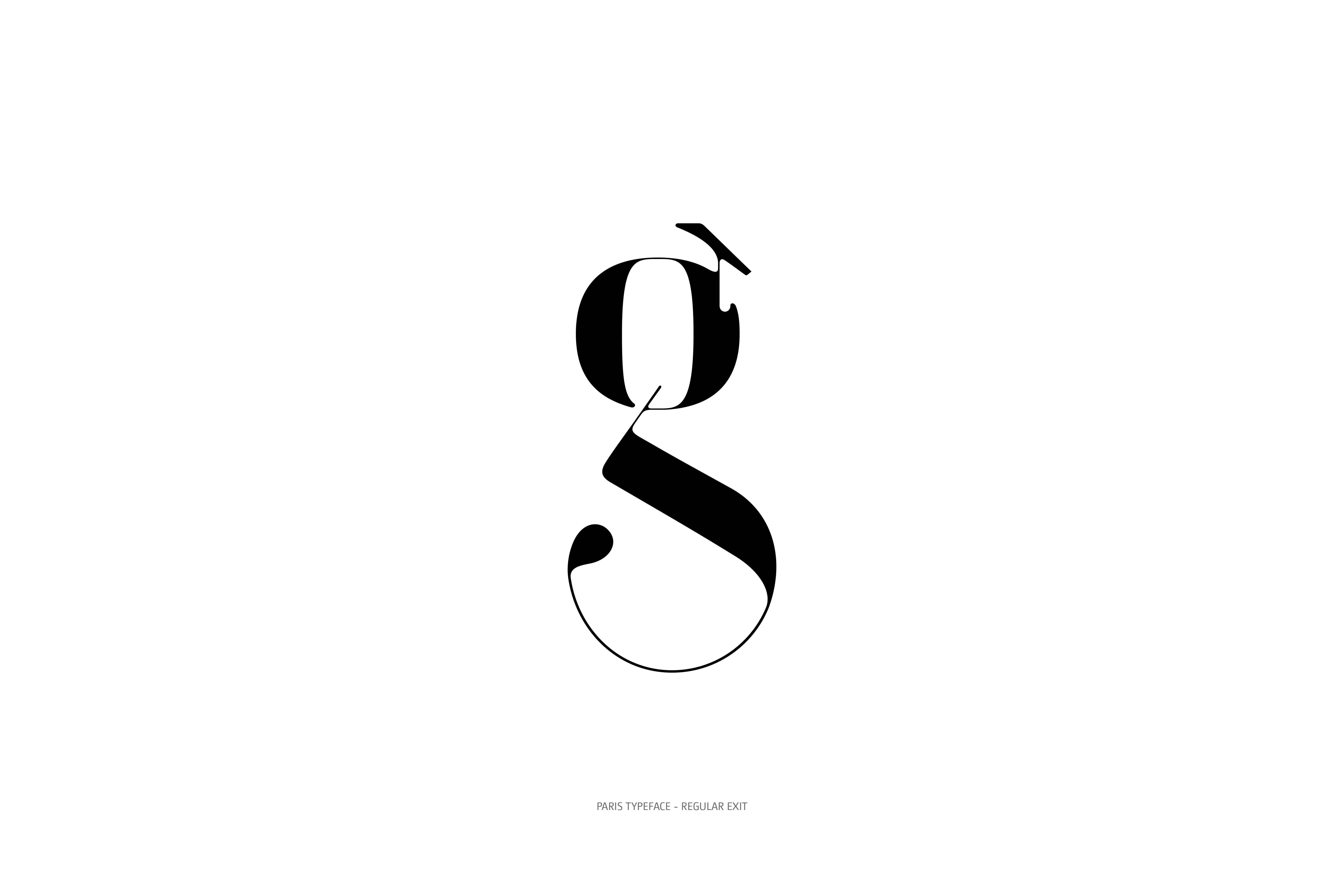 Paris Typeface Regular Exit g