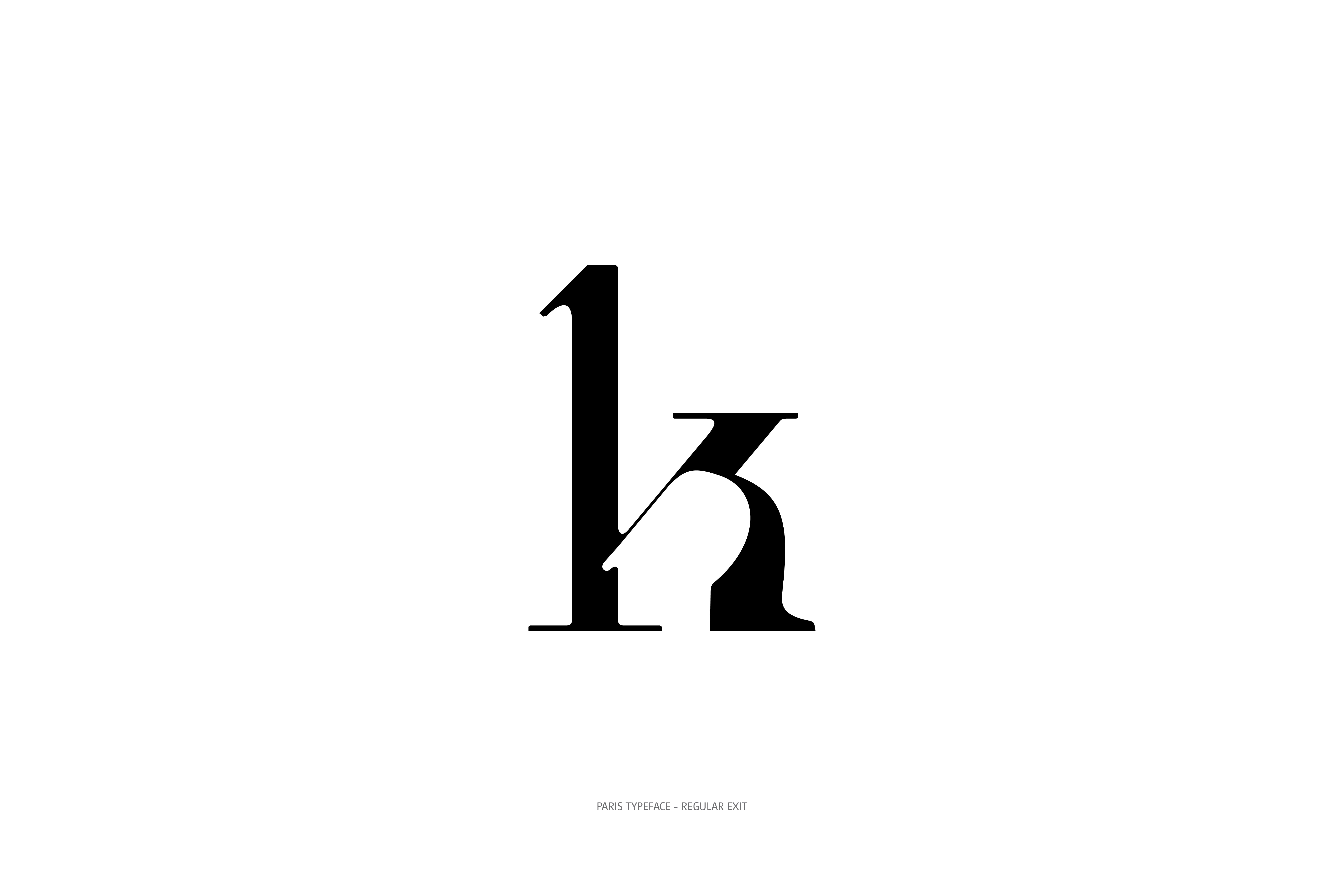 Paris Typeface Regular Exit k