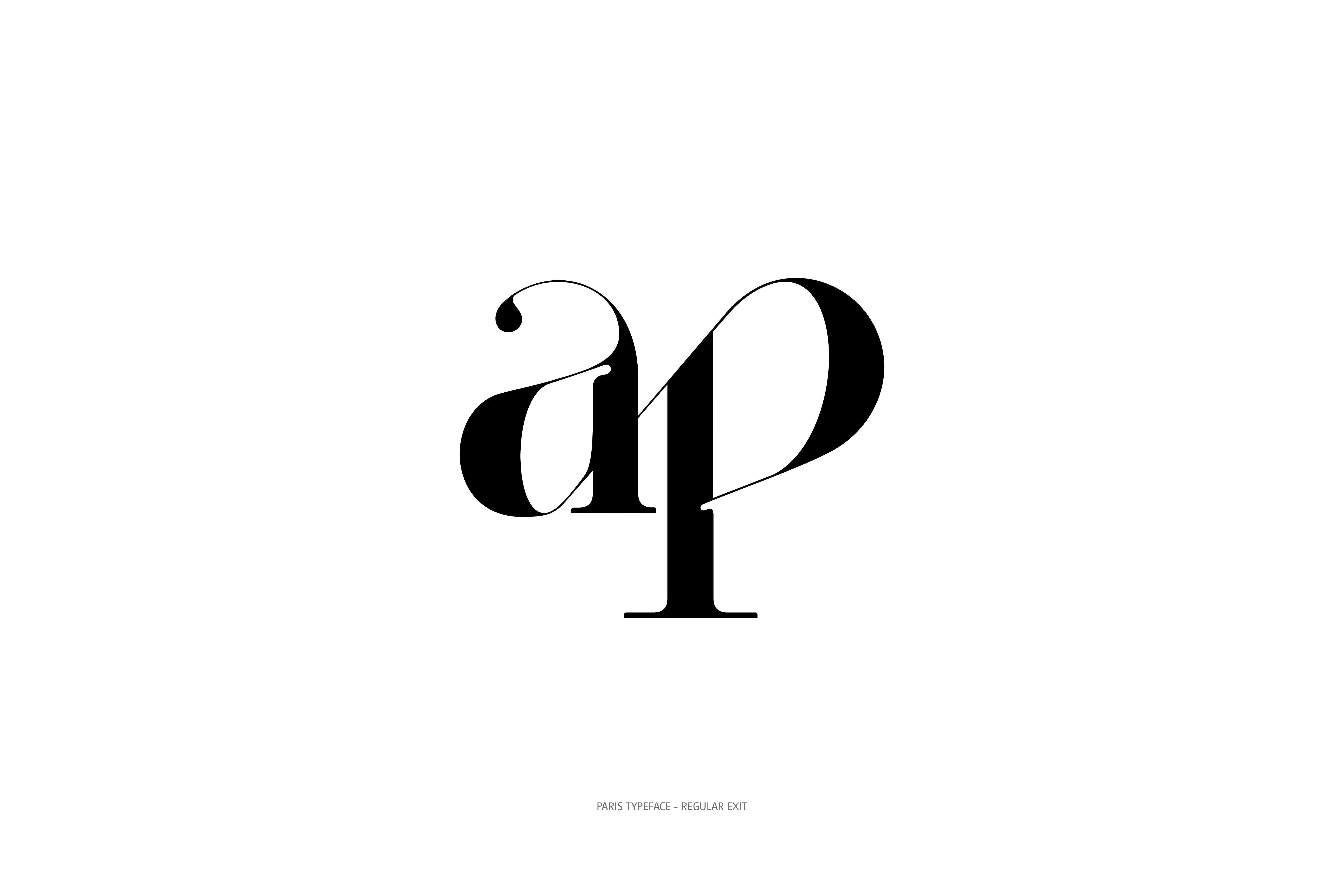 Paris Typeface Regular Exit ap alternative ligature