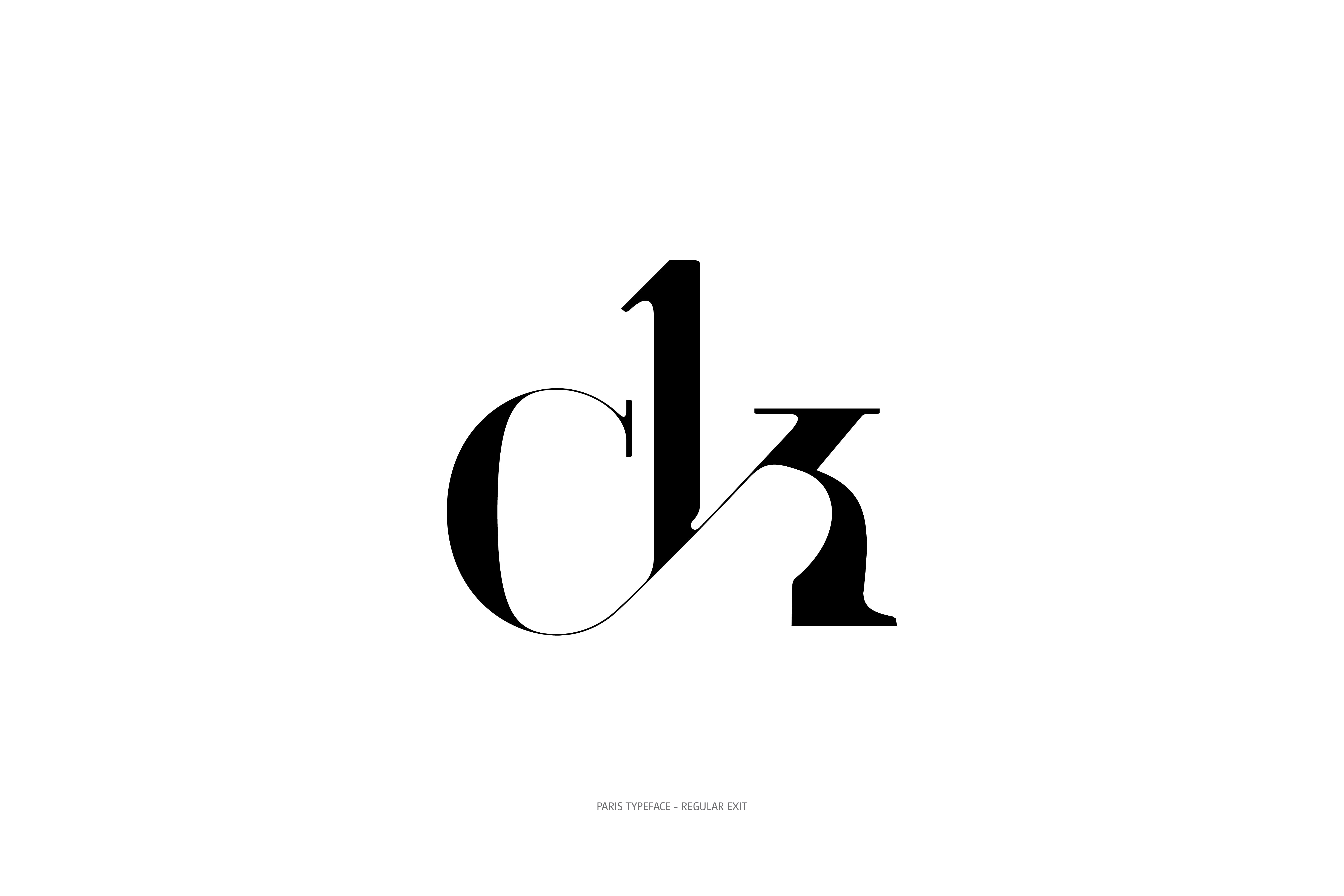 Paris Typeface Regular Exit ck ligature